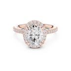 2.48 CT Oval Cut Diamond Halo Pavé Engagement Ring