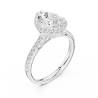 2.48 CT Pear Cut Diamond Halo Pavé Engagement Ring