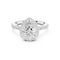2.48 CT Pear Cut Diamond Halo Pavé Engagement Ring
