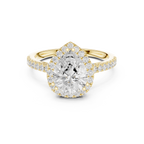 2.48 CT Pear Cut Diamond Halo Pavé Engagement Ring