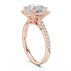 2.50 CT Princess Cut Diamond Halo Pavé Engagement Ring