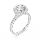 2.48 CT Round Cut Diamond Halo Pavé Engagement Ring