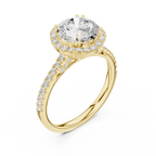 2.48 CT Round Cut Diamond Halo Pavé Engagement Ring