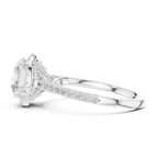 2.48 CT Round Cut Diamond Halo Pavé Engagement Ring
