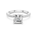 Asscher Cut Marquise Accent Diamond Engagement Ring