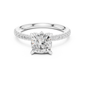 Cushion Cut Marquise Accent Diamond Engagement Ring