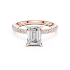 Emerald Cut Marquise Accent Diamond Engagement Ring