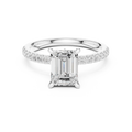 Emerald Cut Marquise Accent Diamond Engagement Ring