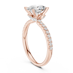 Oval Cut Marquise Accent Diamond Engagement Ring
