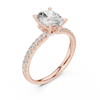 Oval Cut Marquise Accent Diamond Engagement Ring