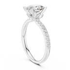 Oval Cut Marquise Accent Diamond Engagement Ring