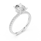 Oval Cut Marquise Accent Diamond Engagement Ring