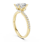 Oval Cut Marquise Accent Diamond Engagement Ring