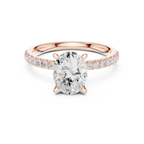 Oval Cut Marquise Accent Diamond Engagement Ring