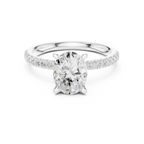 Oval Cut Marquise Accent Diamond Engagement Ring