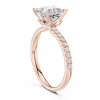 Princess Cut Marquise Accent Diamond Engagement Ring
