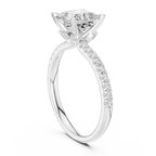 Princess Cut Marquise Accent Diamond Engagement Ring