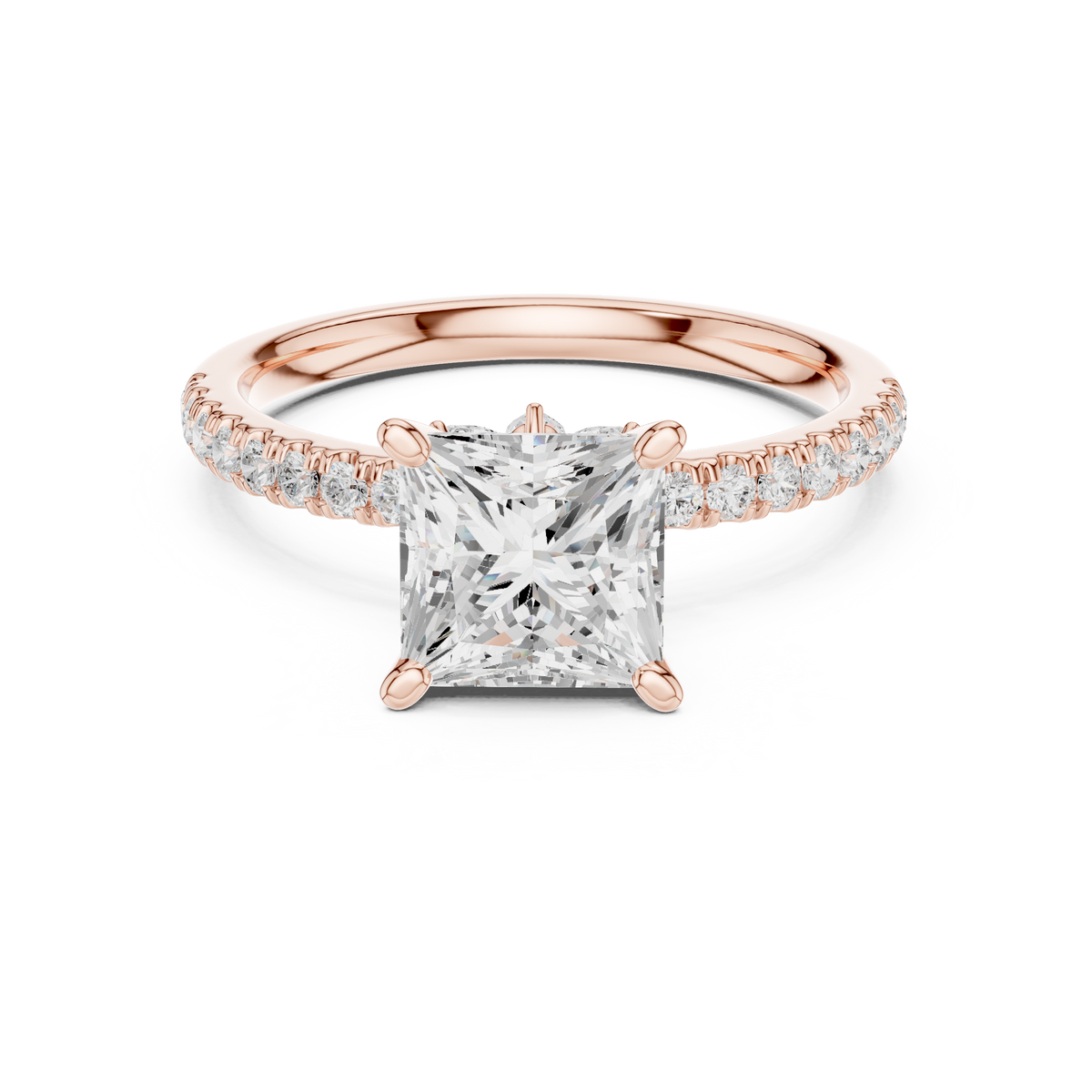 Princess Cut Marquise Accent Diamond Engagement Ring – view 5 of 12, lab grown diamond ring | Jewelix Atelier