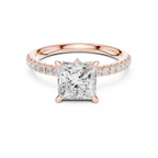 Princess Cut Marquise Accent Diamond Engagement Ring