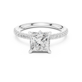 Princess Cut Marquise Accent Diamond Engagement Ring