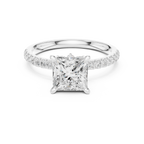 Princess Cut Marquise Accent Diamond Engagement Ring