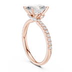 Radiant Cut Marquise Accent Diamond Engagement Ring