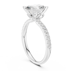 Radiant Cut Marquise Accent Diamond Engagement Ring