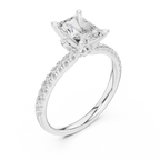 Radiant Cut Marquise Accent Diamond Engagement Ring