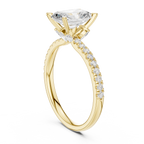 Radiant Cut Marquise Accent Diamond Engagement Ring