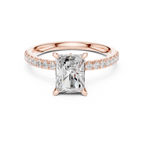 Radiant Cut Marquise Accent Diamond Engagement Ring