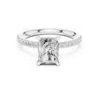 Radiant Cut Marquise Accent Diamond Engagement Ring