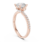 Round Brilliant Diamond Marquise Accent Solitaire Ring