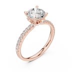 Round Brilliant Diamond Marquise Accent Solitaire Ring