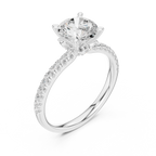 Round Brilliant Diamond Marquise Accent Solitaire Ring