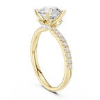 Round Brilliant Diamond Marquise Accent Solitaire Ring