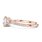 Round Brilliant Diamond Marquise Accent Solitaire Ring
