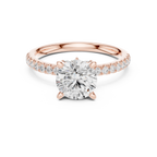 Round Brilliant Diamond Marquise Accent Solitaire Ring