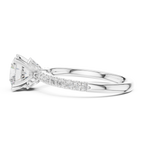 Round Brilliant Diamond Marquise Accent Solitaire Ring