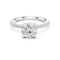 Round Brilliant Diamond Marquise Accent Solitaire Ring