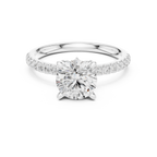 Round Brilliant Diamond Marquise Accent Solitaire Ring