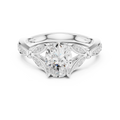 Vintage Oval Cut Diamond Engagement Ring with Floral Leaf Gallery