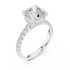Cushion Cut Hidden Halo Diamond Engagement Ring