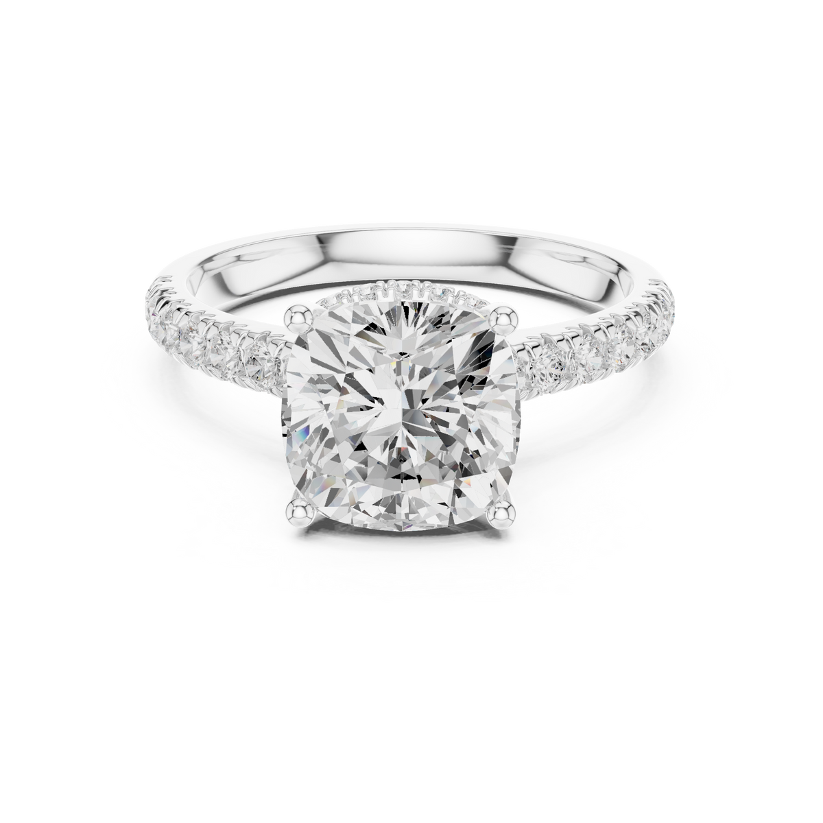 Cushion Cut Hidden Halo Diamond Engagement Ring – Style DDLR-258-CU-3 — Jewelix Atelier