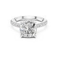 3.67 CT Cushion Cut Diamond Hidden Halo Pavé Engagement Ring