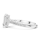 Emerald Cut Hidden Halo Diamond Engagement Ring