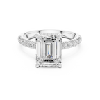Emerald Cut Hidden Halo Diamond Engagement Ring