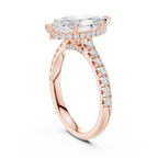 3.17 CT Marquise Cut Diamond Hidden Halo Pavé Engagement Ring