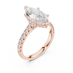 Marquise Cut Hidden Halo Diamond Engagement Ring