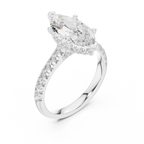 3.17 CT Marquise Cut Diamond Hidden Halo Pavé Engagement Ring