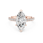 3.17 CT Marquise Cut Diamond Hidden Halo Pavé Engagement Ring